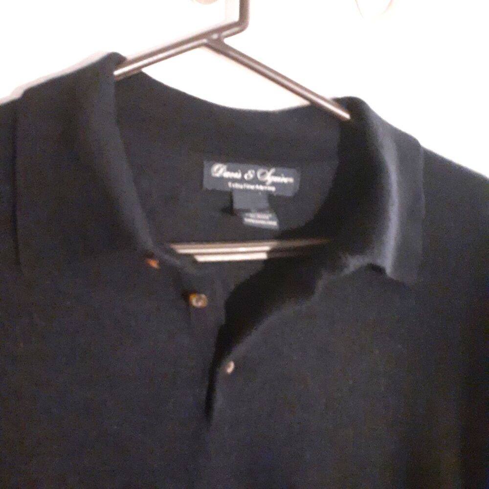 davis & squire sweater mens xl Navy Blue luxury extra fine merino wool sweater